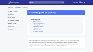 Connecting with Amazon Pay - Bigcommerce Support