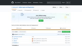 GitHub - KalidossRJ/Sqlite-Login-and-Registration: Insert and retrieve ...