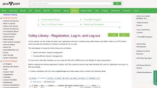 Android Volley Library - Registration, Log-in, and Log-out - javatpoint