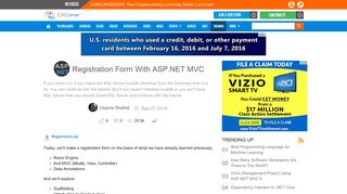 Registration Form With ASP.NET MVC - C# Corner