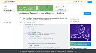 Login form and Registration form without using database - Stack ...