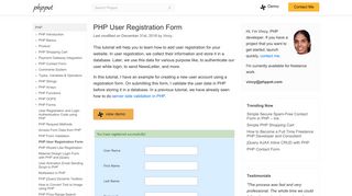 PHP User Registration Form - Phppot