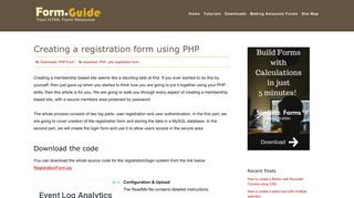 Creating a registration form using PHP - HTML Form Guide