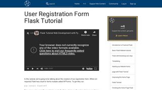 User Registration Form Flask Tutorial - Python Programming Tutorials