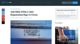 100 FREE HTML5 CSS3 Registration/Sign-in Forms - Template Monster