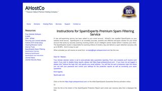 AHostCo - SpamExperts User Instructions