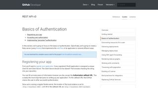 Basics of Authentication | GitHub Developer Guide