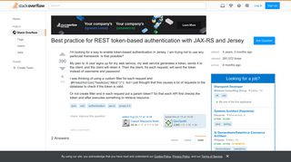 Best practice for REST token-based authentication with JAX-RS and ...