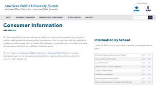 Consumer Information - American Public University System (APUS)