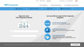 Login — Sign in into your account - TAP Corporate