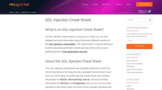 SQL Injection Cheat Sheet | Netsparker