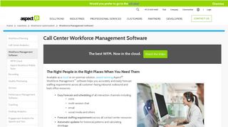 Call Center Workforce Management Software | Aspect