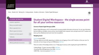 Student Digital Workspace - the single access point for all your ... - AUT
