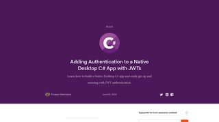 Adding Authentication to a Native Desktop C# App with JWTs - Auth0
