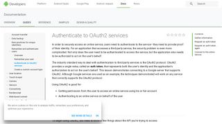 Authenticate to OAuth2 services | Android Developers