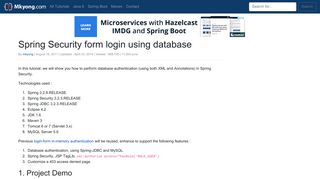 Spring Security form login using database – Mkyong.com