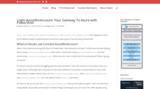 Login-AzureRmAccount: Your Gateway To Azure with PowerShell