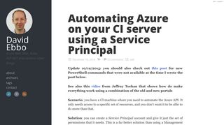 Automating Azure on your CI server using a Service Principal - David ...