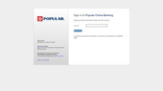 Sign in to Popular Online Banking