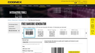 Free Barcode Generator | Cognex