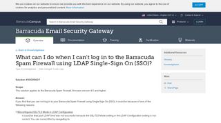 What can I do when I can't log in to the Barracuda Spam Firewall using ...