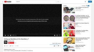 Setting up BlackBerry ID for BlackBerry 7 - YouTube