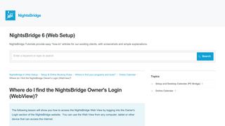 Where do I find the NightsBridge Owner's Login (WebView ...