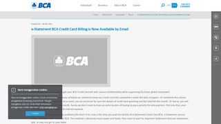 BCA - e-Statement BCA Credit Card Billing is Now Available by Email