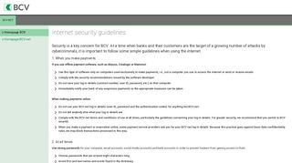 Internet security guidelines - BCV - Banque Cantonale Vaudoise