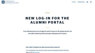 New log-in for the alumni portal | BI
