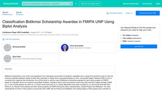 (PDF) Classification Bidikmisi Scholarship Awardee in FMIPA UNP ...