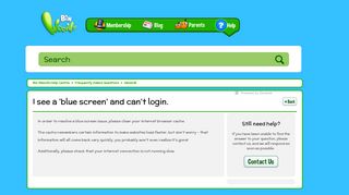 I see a 'blue screen' and can't login. – Bin Weevils Help Centre