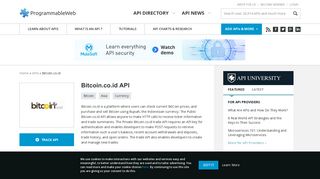 Bitcoin.co.id API | ProgrammableWeb
