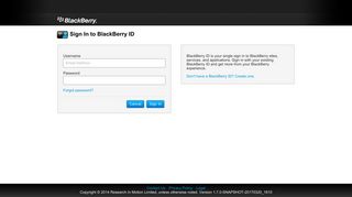 Sign In to BlackBerry ID