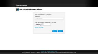 BlackBerry ID Password Reset