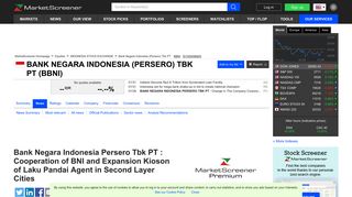Bank Negara Indonesia Persero Tbk PT : Cooperation of BNI and ...