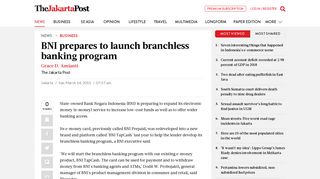 BNI prepares to launch branchless banking program - Business - The ...