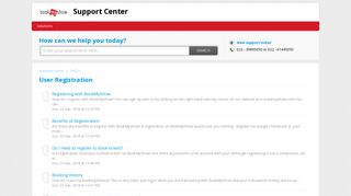 User Registration : Support Center - Solutions - BookMyShow