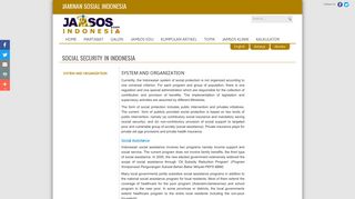 Social Security in Indonesia - SYSTEM AND ORGANIZATION ...