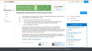 Facebook authentication without login button - Stack Overflow