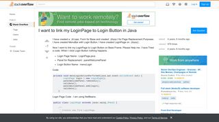 I want to link my LoginPage to Login Button in Java - Stack Overflow