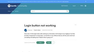 Login button not working - The Spotify Community