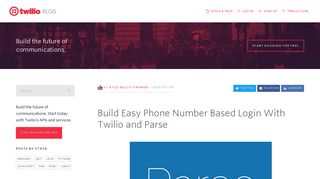 Build Easy Phone Number Based Login With Twilio and Parse - Twilio