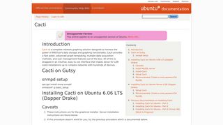 Cacti - Community Help Wiki - Ubuntu Documentation
