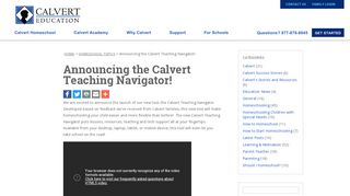 Announcing the Calvert Teaching Navigator! - Calvert Education