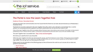 The Portal is now the Learn Together Hub - The ICT Service : The ICT ...