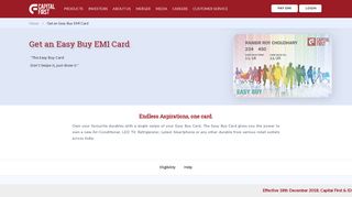 Easy Buy EMI Card | Capital First
