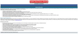 Capital Small Finance Bank Web Portal