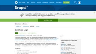Certificate Login | Drupal.org