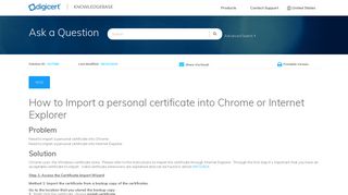 How to Import a personal certificate into Chrome or Internet Explorer